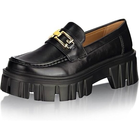 RIJATRAGAR Women's Cute Platform Chunky Low Heel Penny Loafers, Ladies 8 - Picture 1 of 1